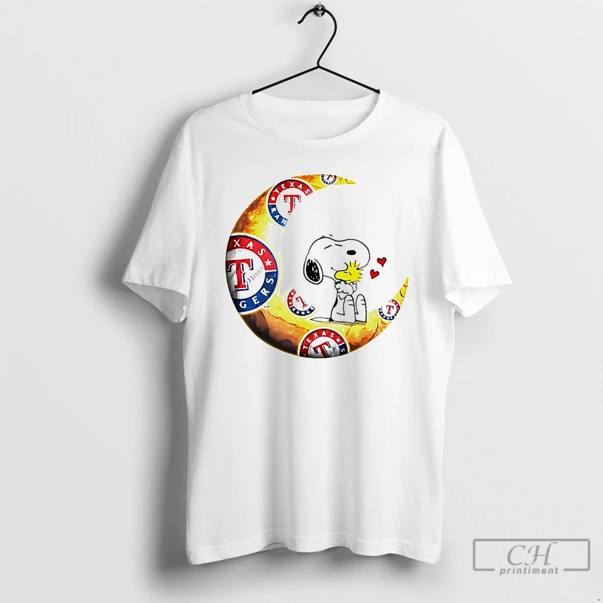 Classic Snoopy And Woodstock Texas Rangers To The Moon T Shirts Hoodie Longsleeve