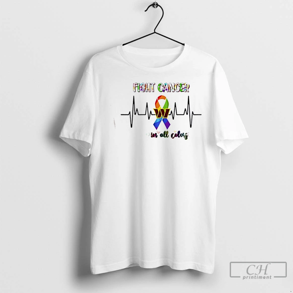 Classic Snoopy X Washington Commanders Fight Cancer In All Colors 2 Sided T Shirt