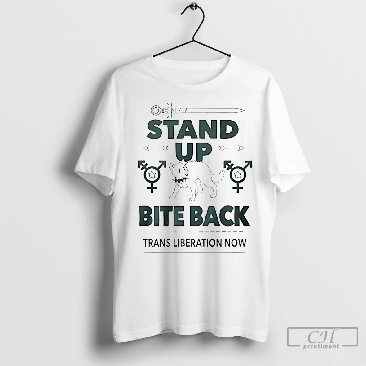 Classic Stand Up Bite Back Trans Liberation Now T Shirt