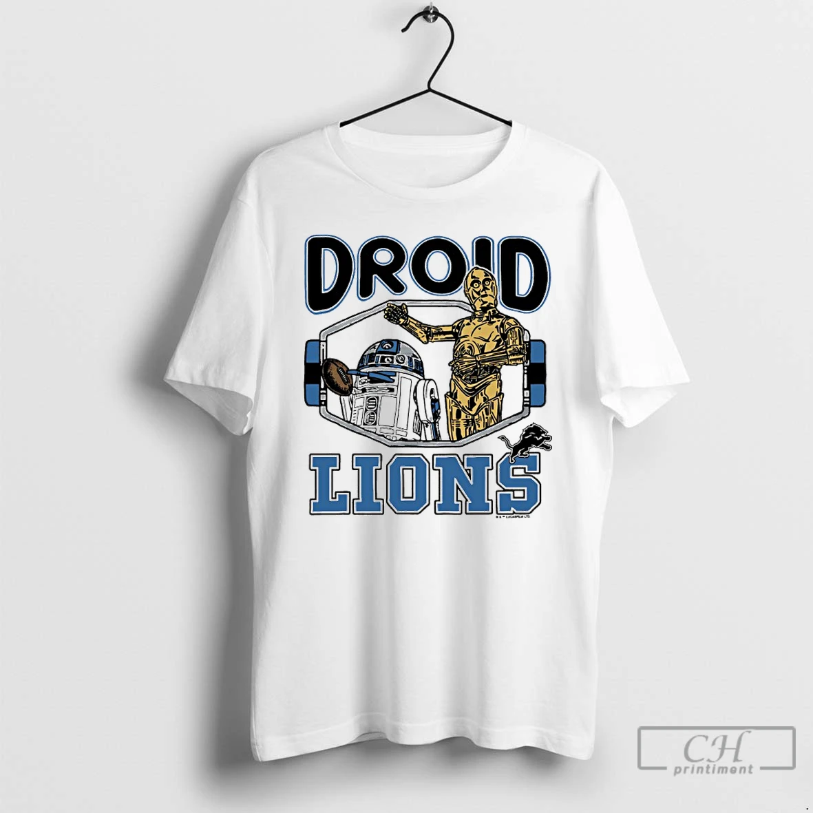 Classic Star Wars Light Side C 3po And R2 D2 X Detroit Lions Droid T Shirts Hoodie