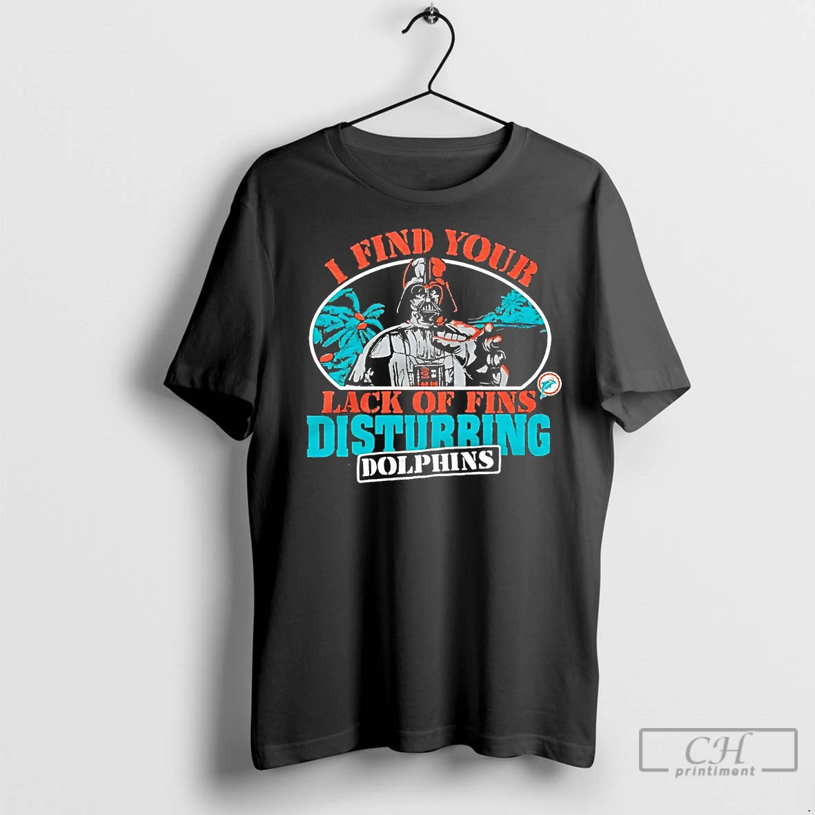 Classic Star Wars Miami Dolphins I Find Your Lack Of Fins Disturbing T Shirt