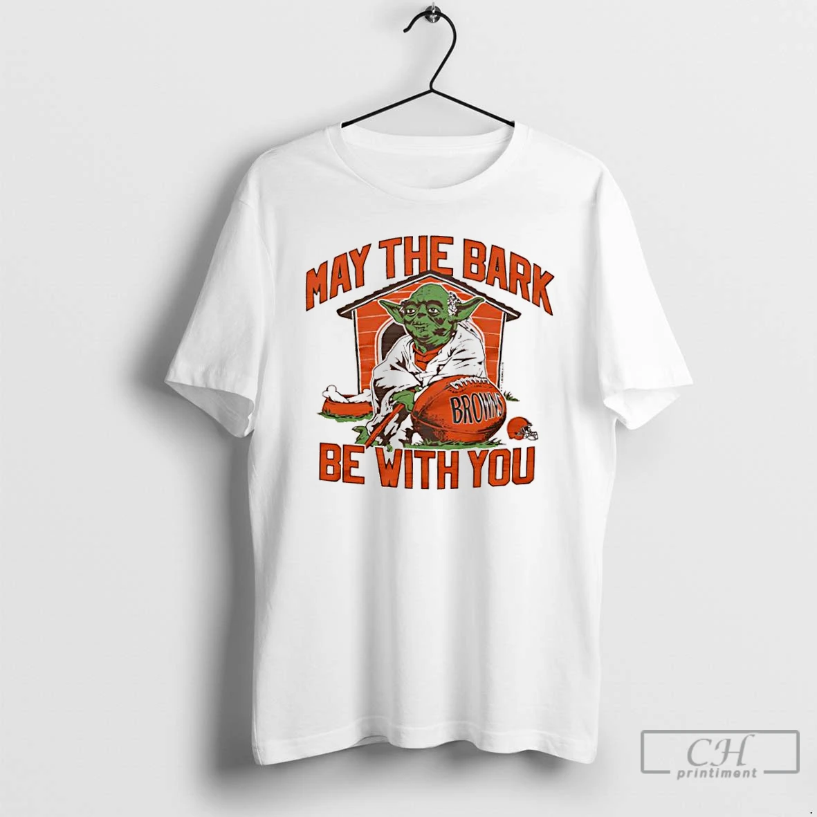 Classic Star Wars X Cleveland Browns Yoda May The Bark Be With You T Shirts Hoodie