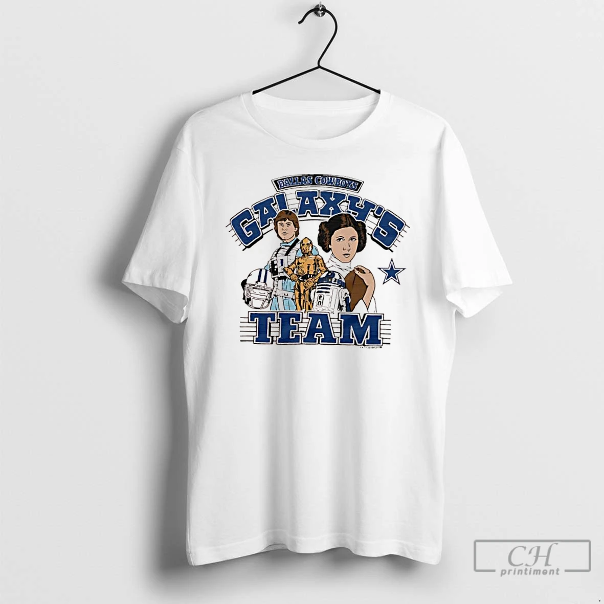 Classic Star Wars X Dallas Cowboys Luke Skywalker Princess Leia Galaxys Team T Shirts Hoodie