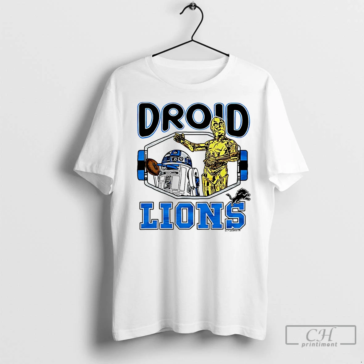 Classic Star Wars X Detroit Lions Droid Lions Light Side T Shirt