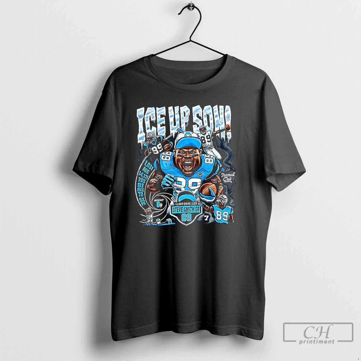 Classic Steve Smith Sr Carolina Panthers Footabll Ice Up Son T Shirts Hoodie