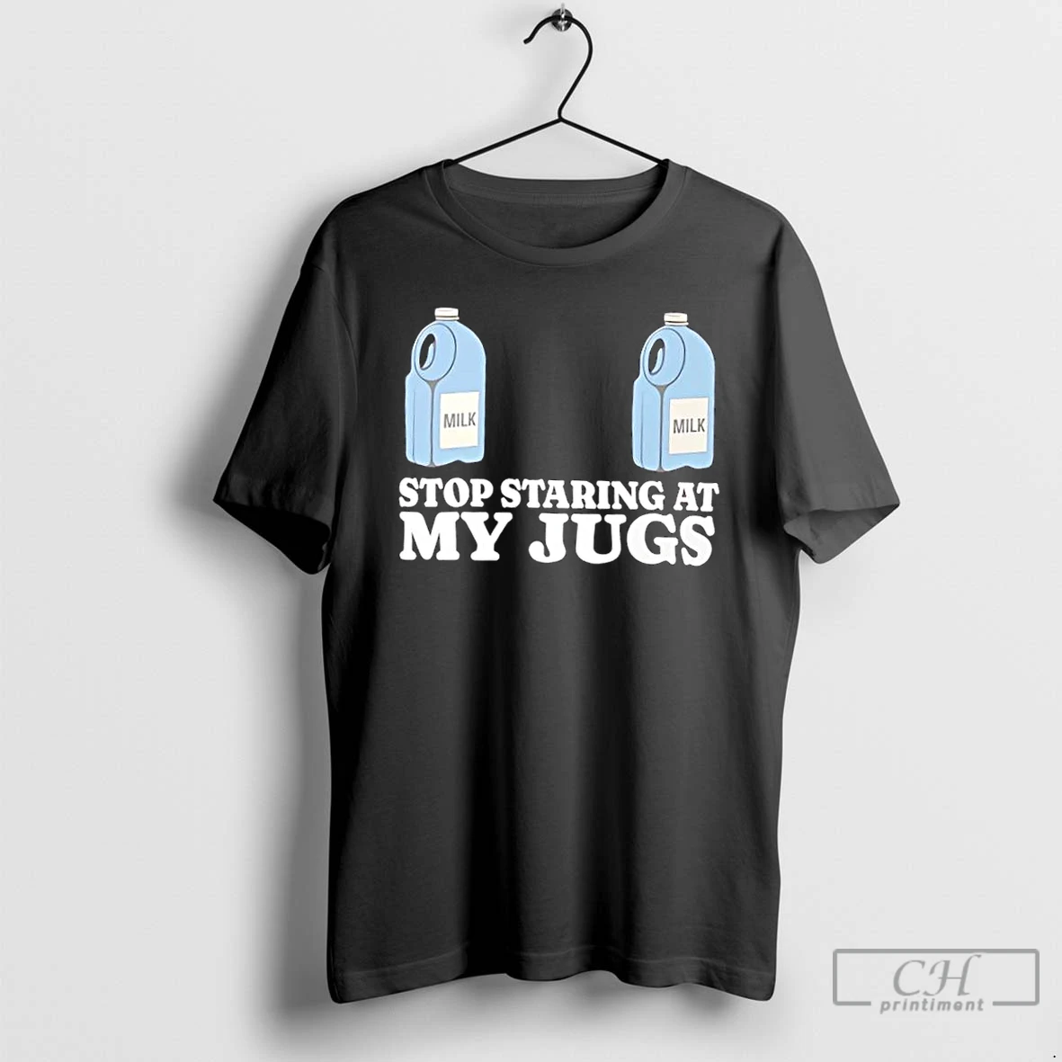 Classic Stop Staring At My Jugs Milk Pun T Shirts Hoodie