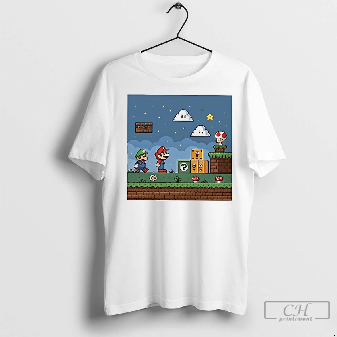 Classic Super Mario Bros Video Game T Shirt