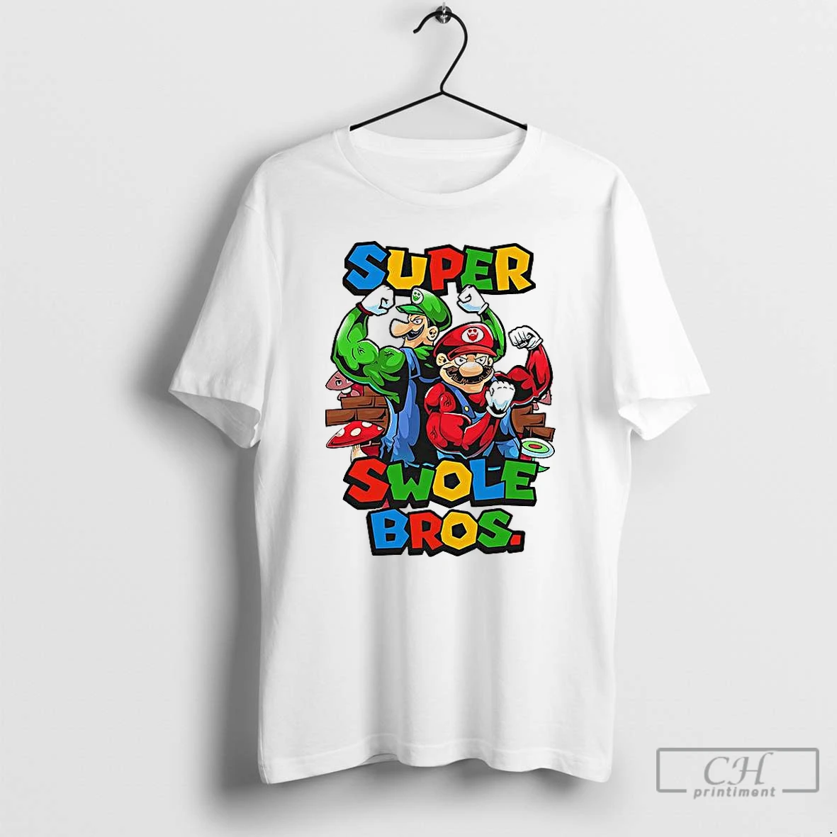 Classic Super Swole Bros Classic Video Game Character Gym Lover T Shirts Hoodie
