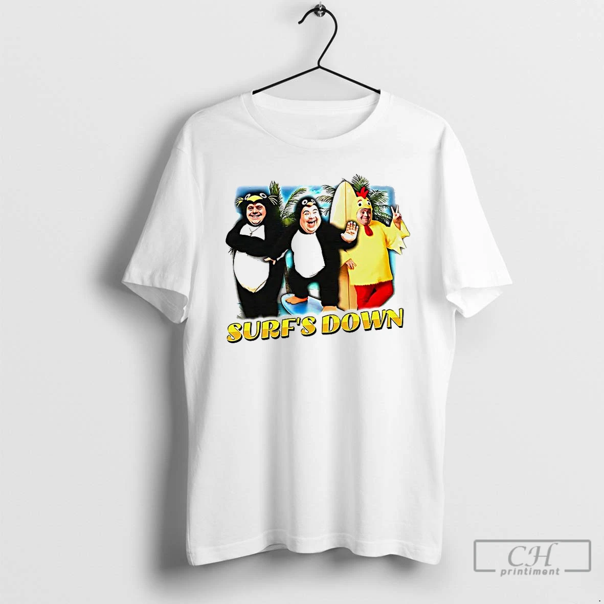 Classic Surfs Down Surfing Down Syndrome Penguins And Chickens T Shirts Hoodie Longsleeve
