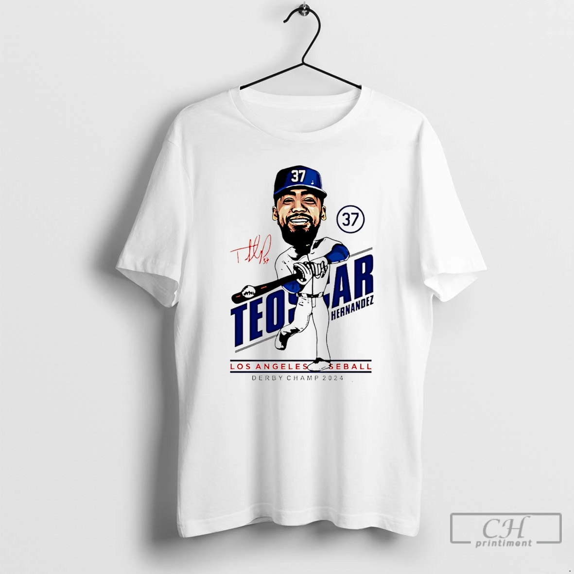 Classic Teoscar Hernandez Los Angeles Dodgers Caricature 2025 T Shirts Hoodie Longsleeve