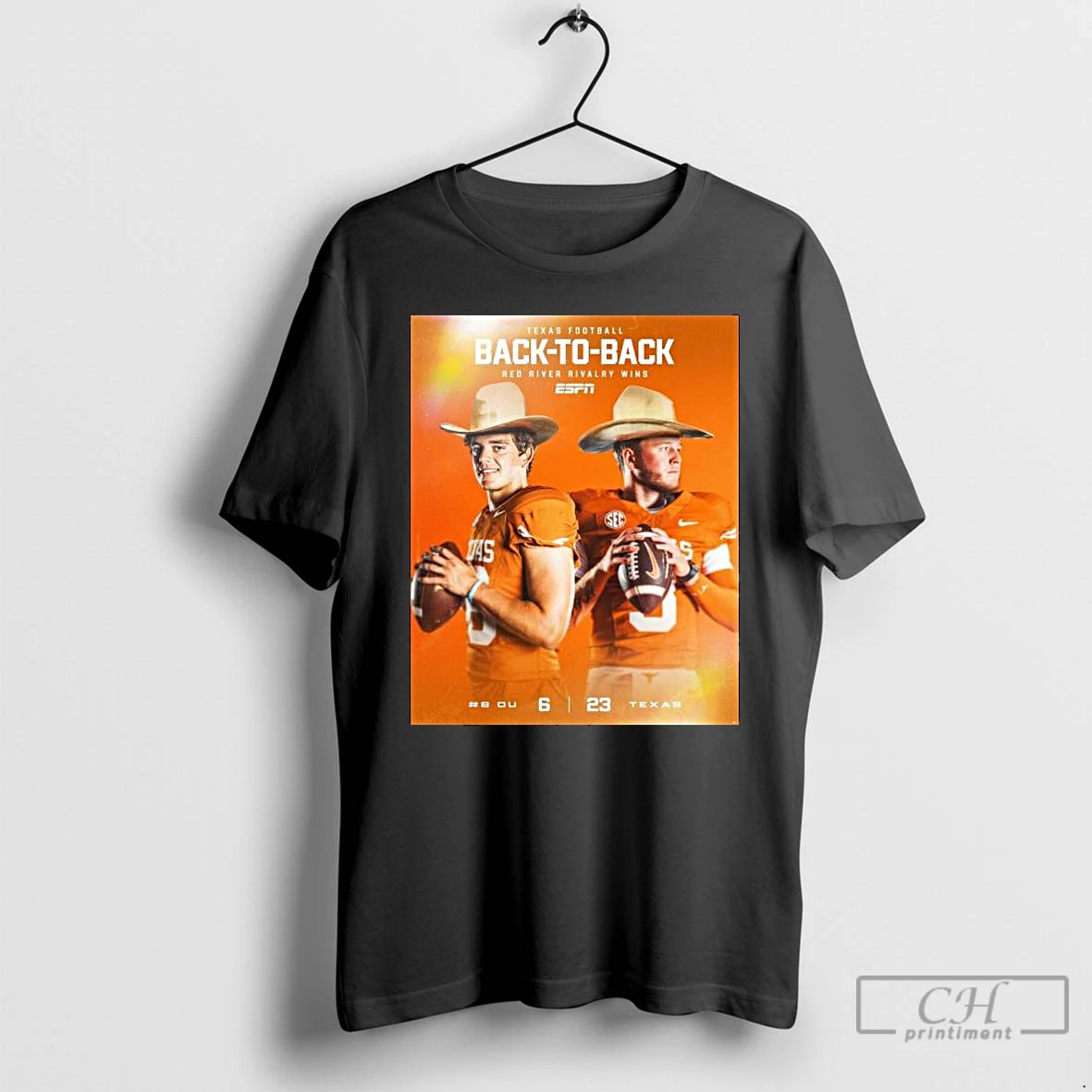Classic Texas Football Back 2 Back Red River Rivalry Winners Beat Ou 2025 Long Sleve T Shirts Hoodie