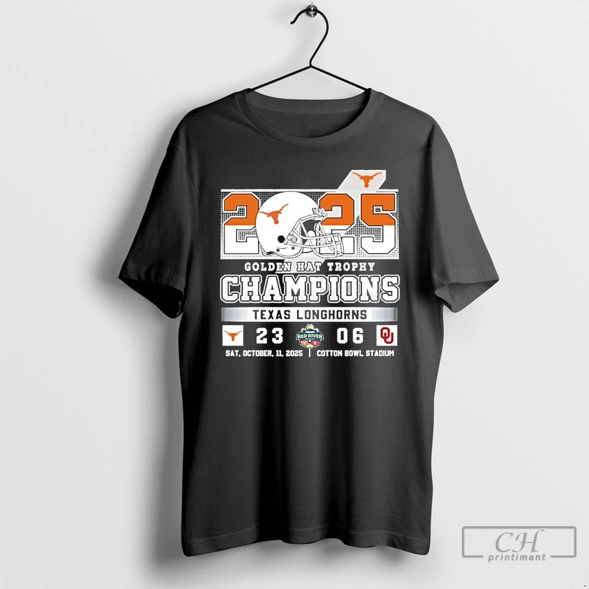 Classic Texas Longhorns 2025 Golden Hat Trophy Champions Score T Shirts Hoodie