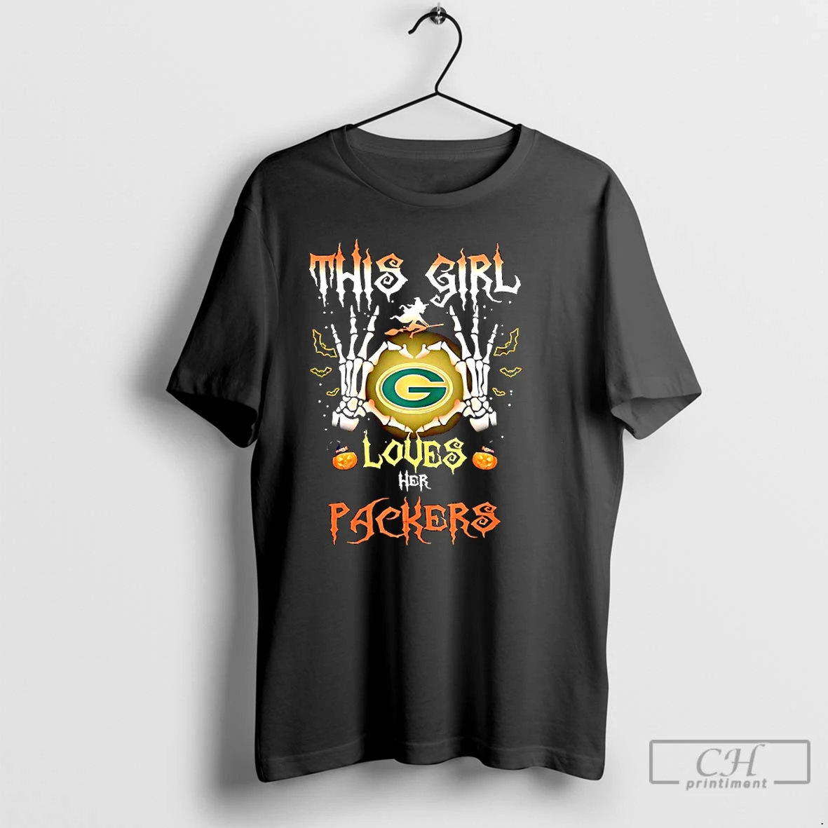Classic This Girl Loves Her Green Bay Packer Halloween T Shirts Hoodie