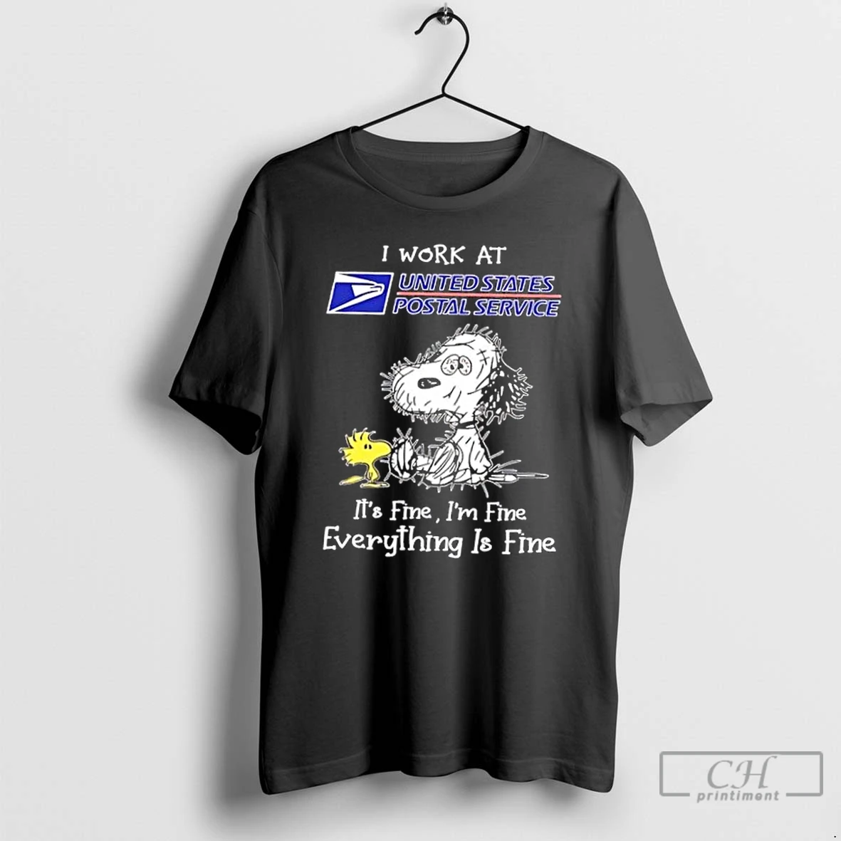 Classic Tired Snoopy I Work At Usps Its Fine Im Fine Everything Is Fine T Shirts Hoodie