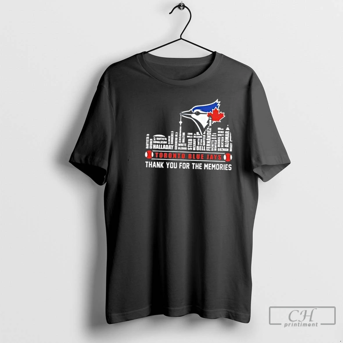Classic Toronto Blue Jays Skyline Names Thank You For The Memories 2025 T Shirts Hoodie