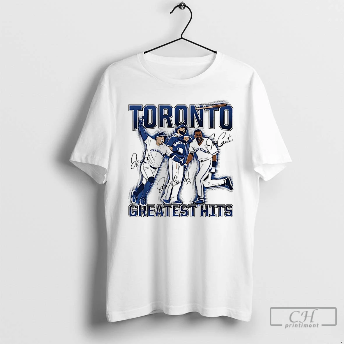 Classic Toronto Greatest Hits Joe Carter Jose Bautista And George Springer Player Autographed T Shirts Hoodie