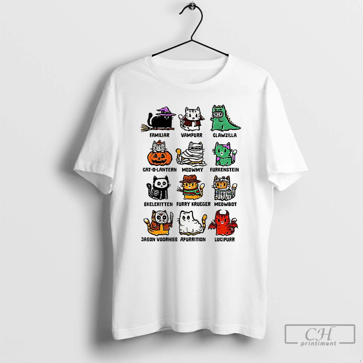 Classic Trick Or Treat Kitten Dressed As Halloween Characters T Shirts Hoodie Longsleeve
