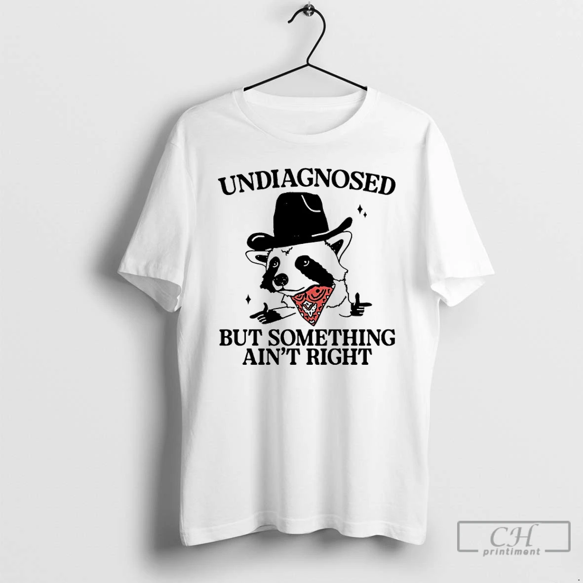 Classic Undiagnosed But Something Aint Right Cowboy Raccoon T Shirts Hoodie
