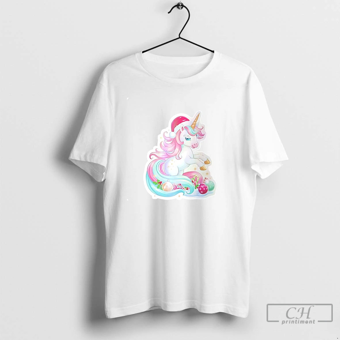 Classic Unicorn Pastel Pink Christmas T Shirts Hoodie