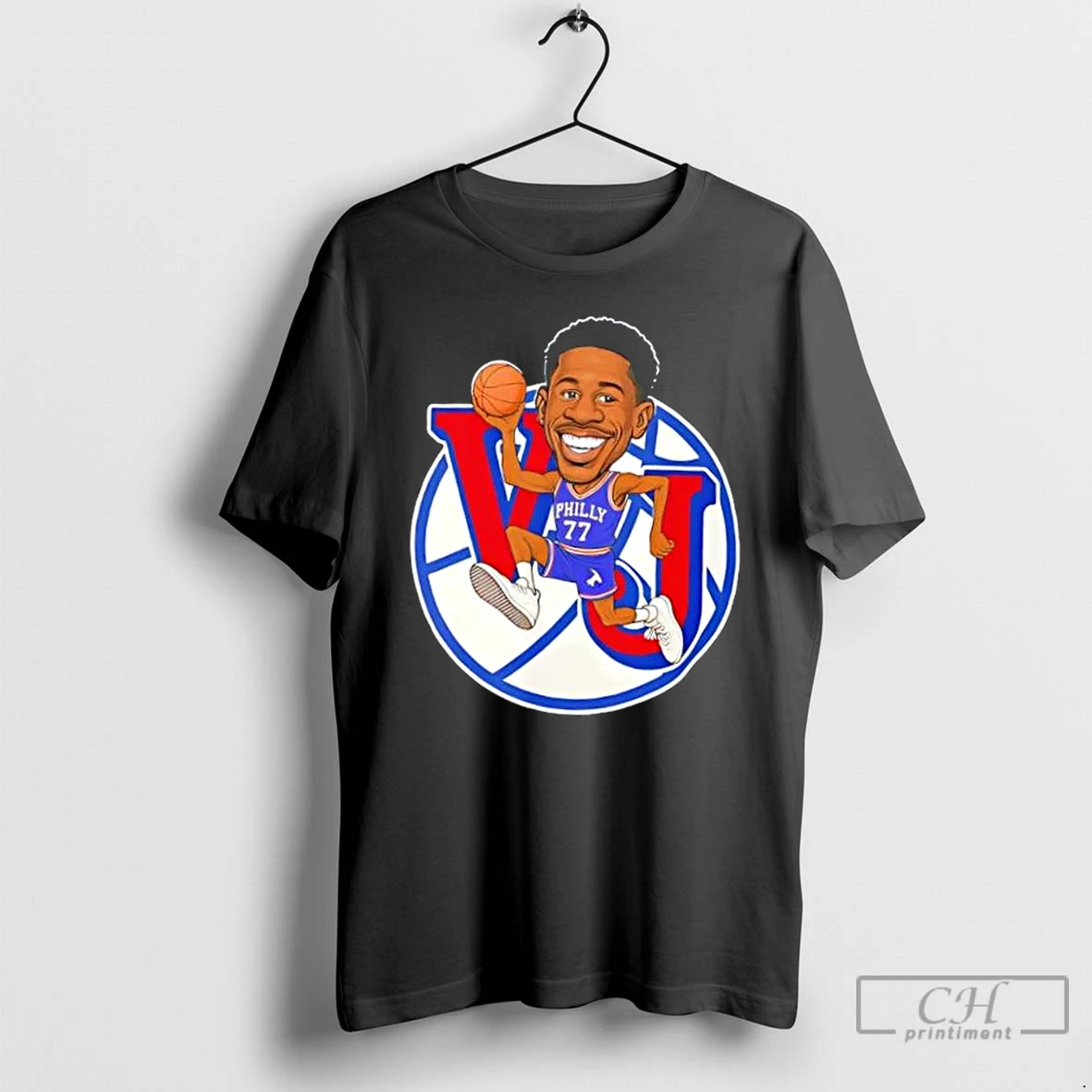 Classic Vj Edgecombe 77 Philadelphia 76ers Basketball Caricature T Shirts Hoodie