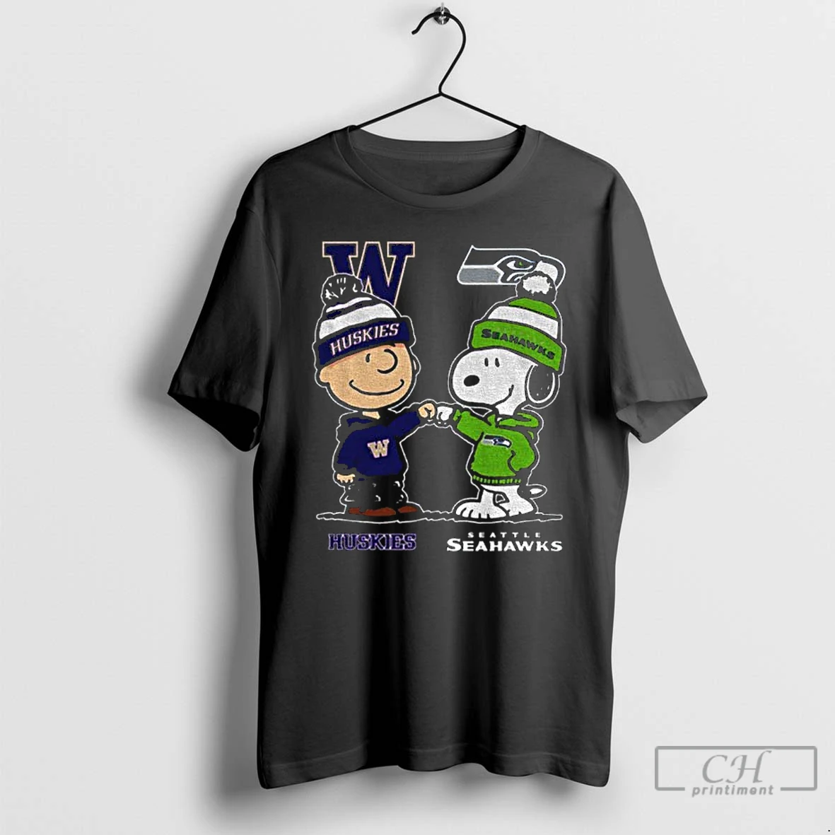 Classic Washington Huskies Seattle Seahawks Snoopy And Charlie Brown T Shirts Hoodie