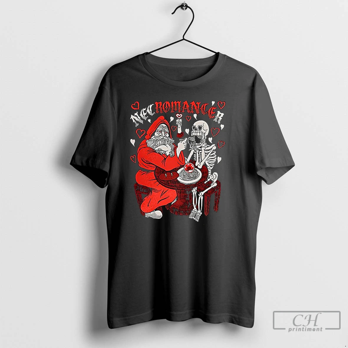 Classic Witch Feeding Spaghetti To A Skeleton Classy Necromancer Romantic Halloween T Shirts Hoodie