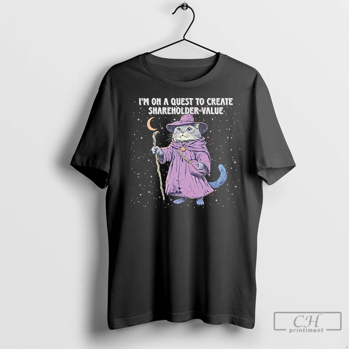 Classic Wizard Cat Im On A Quest To Create Shareholder Value T Shirt