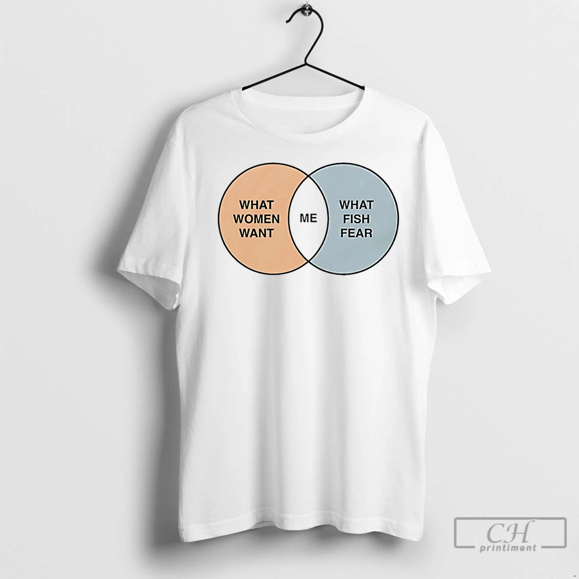 Classic Women Want Me Fish Fear Me Venn Diagram T Shirt