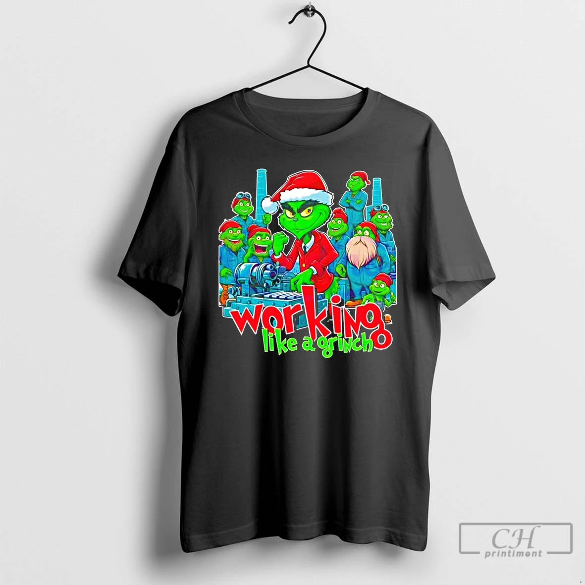 Classic Working Like A Grinch Christmas Mechanic T Shirts Hoodie