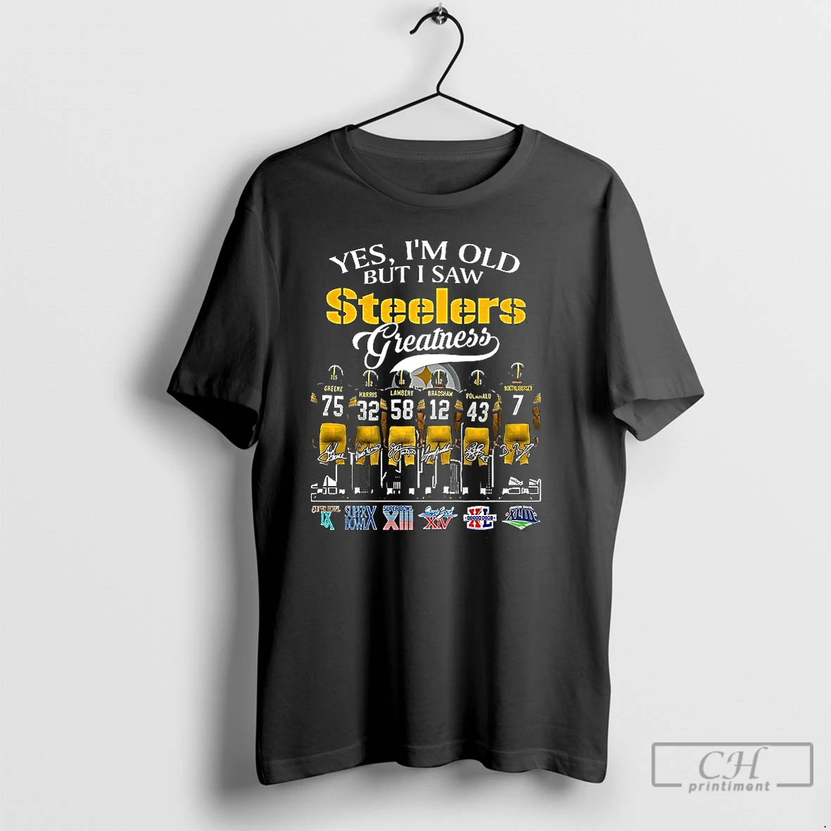 Classic Yes Im Old But I Saw Pittsburgh Steelers Greatness Honoring Players 1970s Signature T Shirts Hoodie