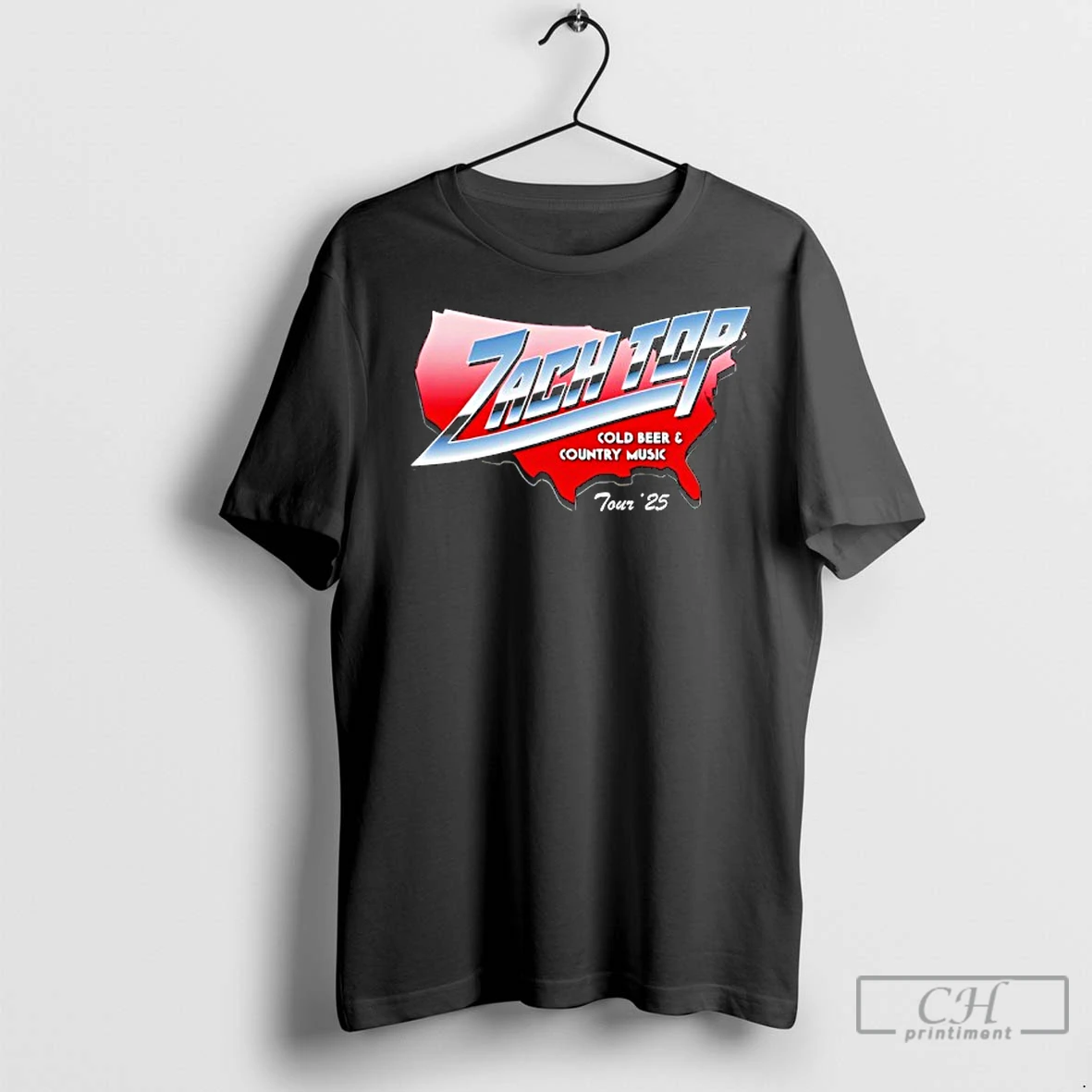 Classic Zach Top Usa Tour 2025 Country Road Style T Shirt