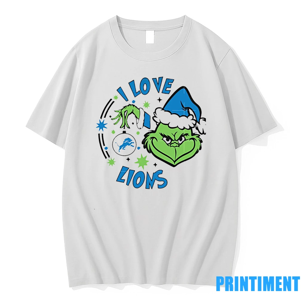 Detroit Lions X Santa Grinch I Love Lions Christmas Tshirts Sweater Hoodie