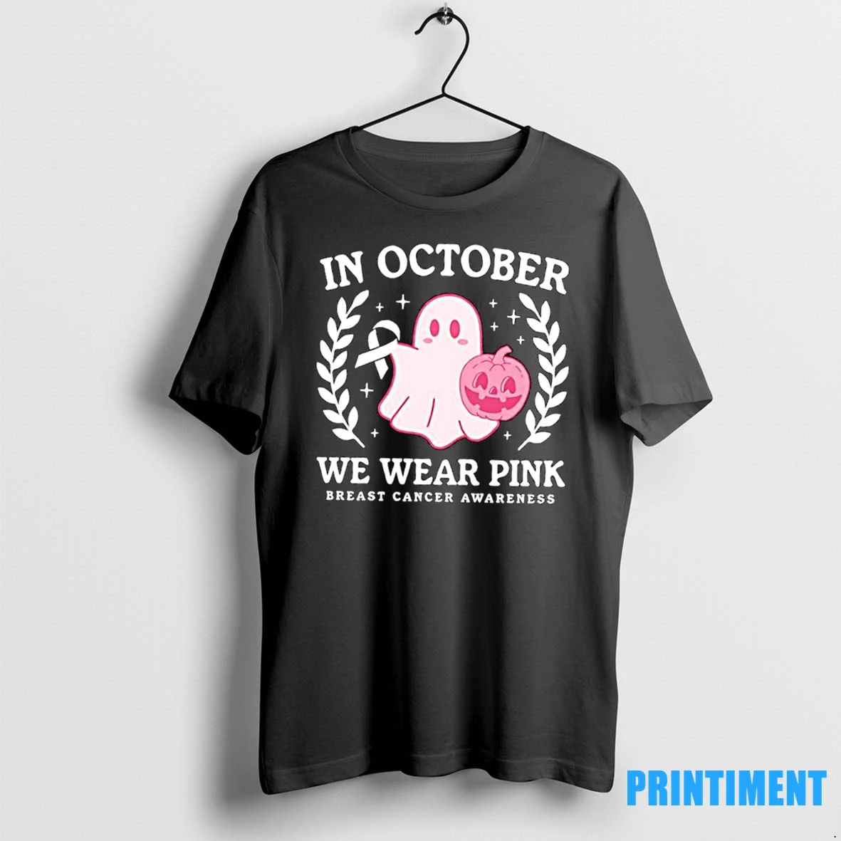 Ghost We Wear Pink Breast Cancer Awareness In October Tshirts Sweater Hoodie