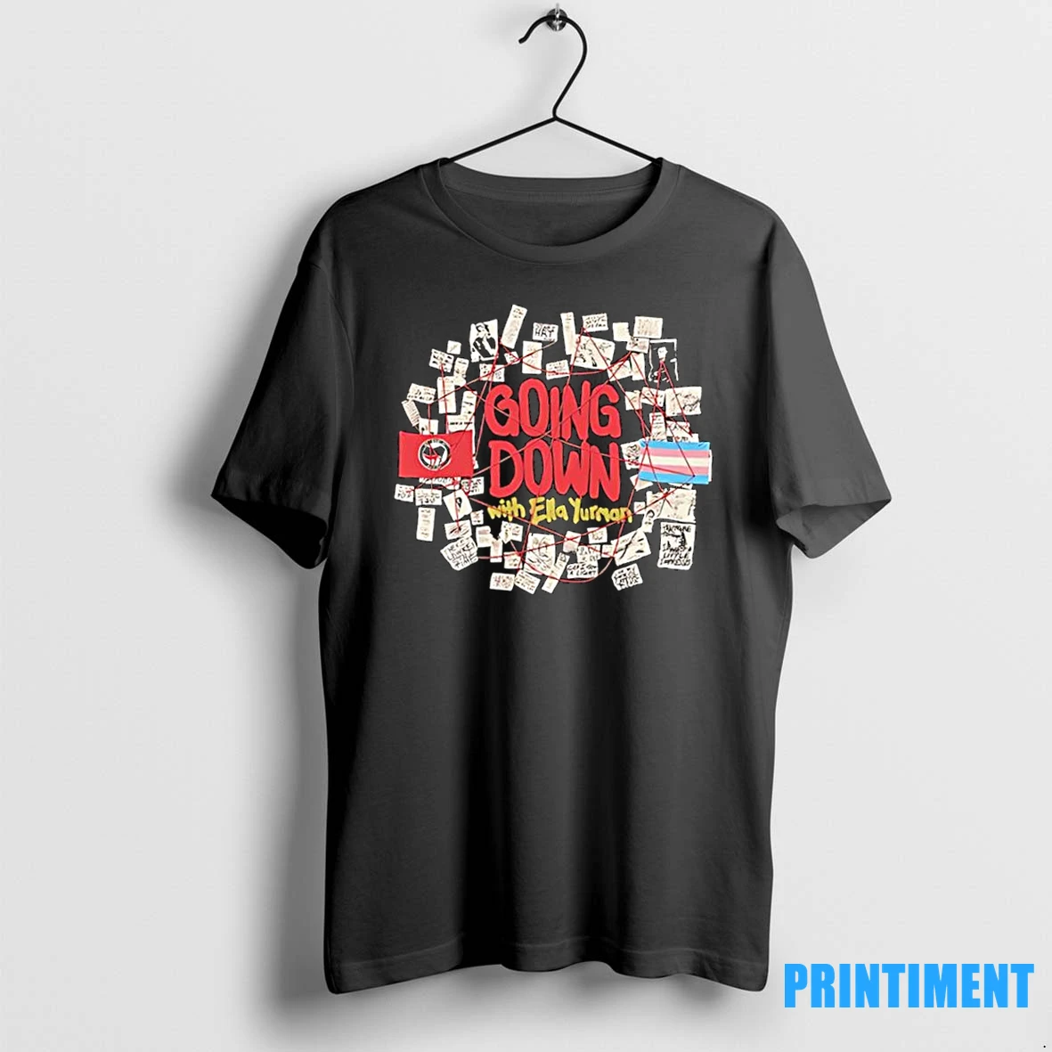 Going Down With Ella Yurman Antifa Transgender Pride Flag Tshirts Sweater Hoodie