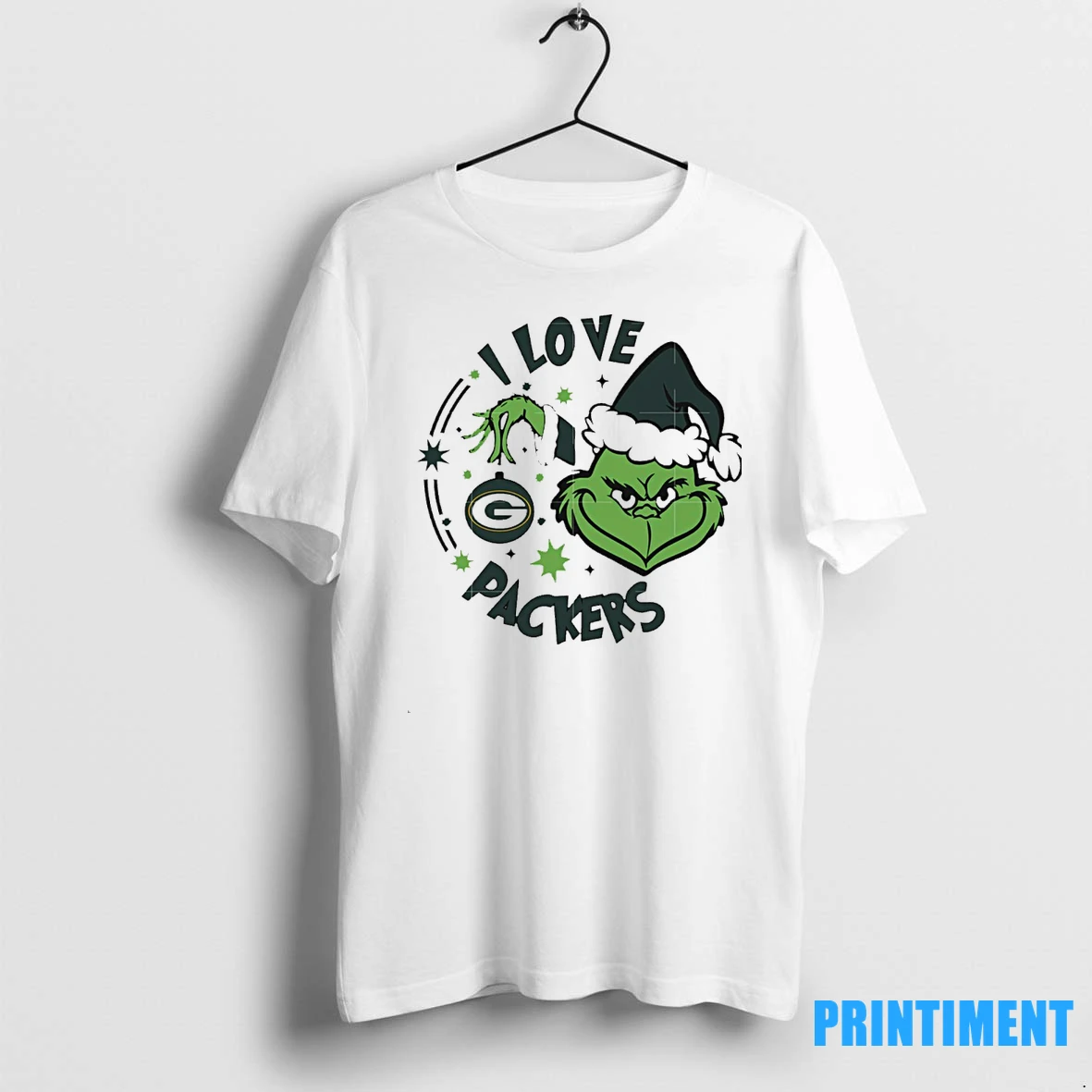 Green Bay Packers X Santa Grinch I Love Packers Christmas Tshirts Sweater Hoodie