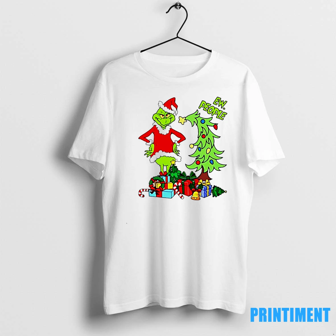 Grinch Santa And Pine Tree Merry Christmas Tshirts Sweater Hoodie
