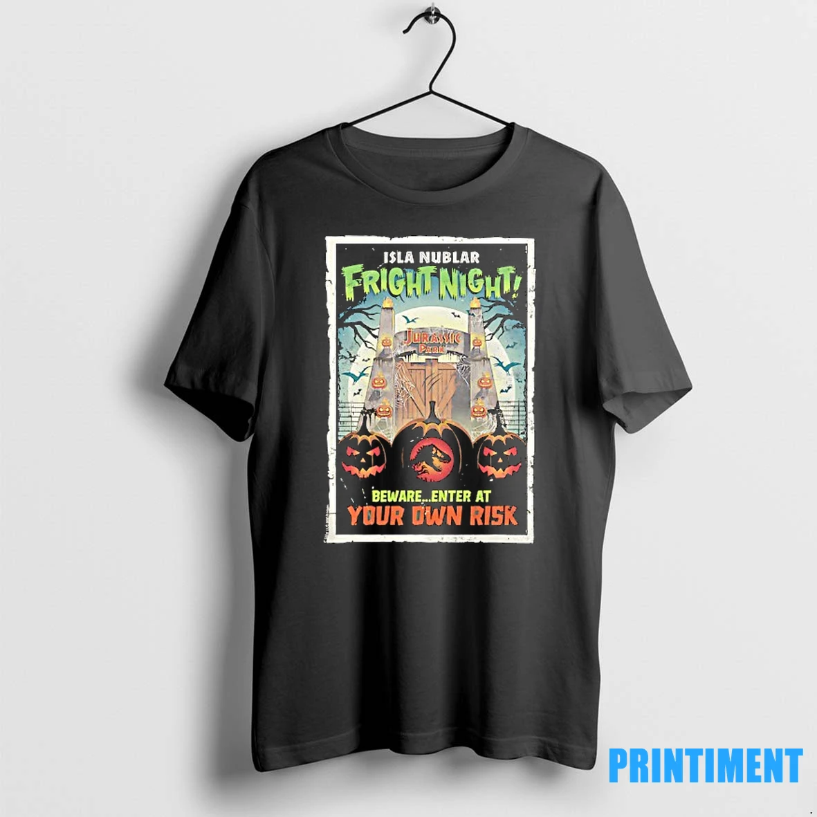 Isla Nublar Fright Night Jurassic Park Beware Enter At Your Own Risk Halloween Tshirts Sweater Hoodie