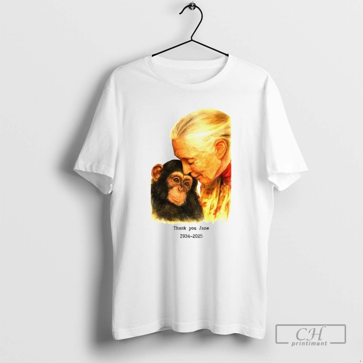 Jane Goodall Thank You Jane Rip 1934 2025 T Shirts