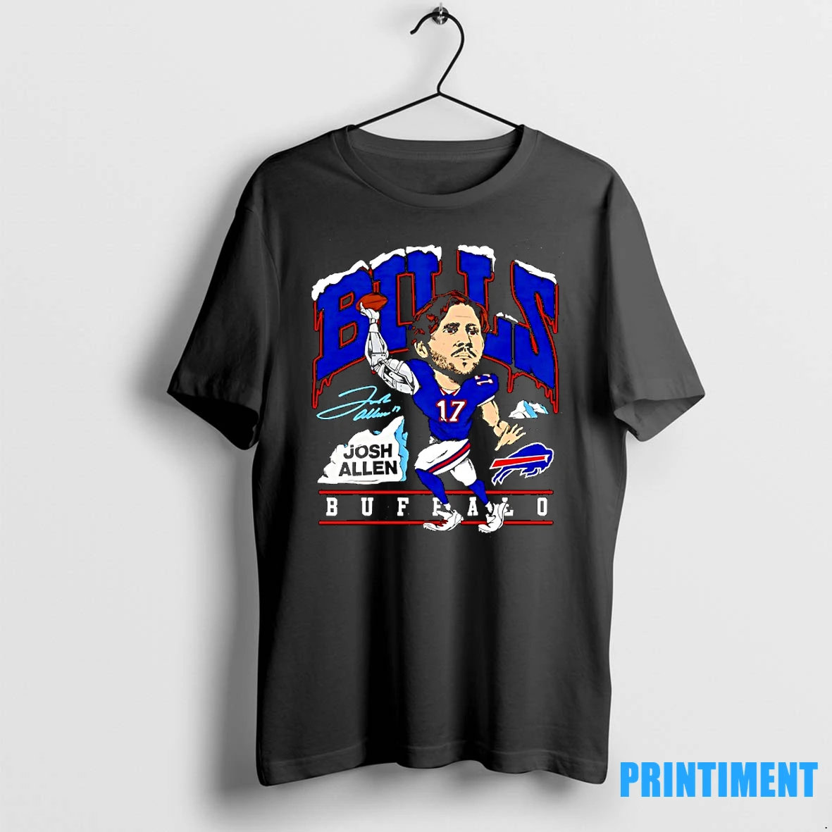 Josh Allen Buffalo Bills Nfl Caricature Signature Tshirts Sweater Hoodie