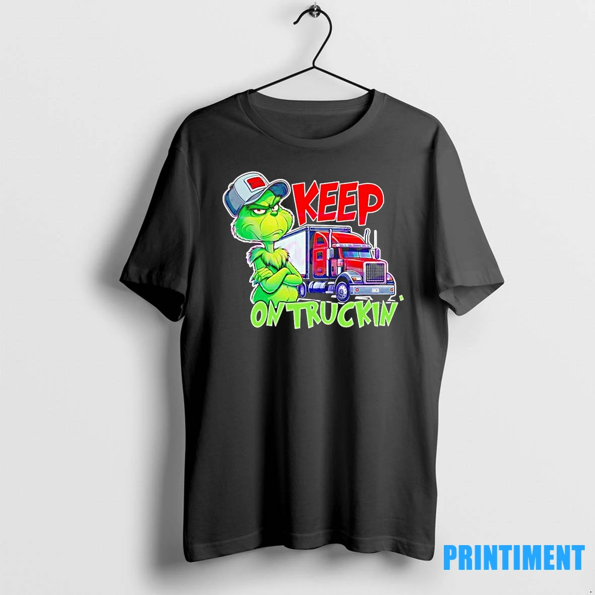 Keep On Truckin Christmas Grinch Truck Driver Tshirts Sweater Hoodie