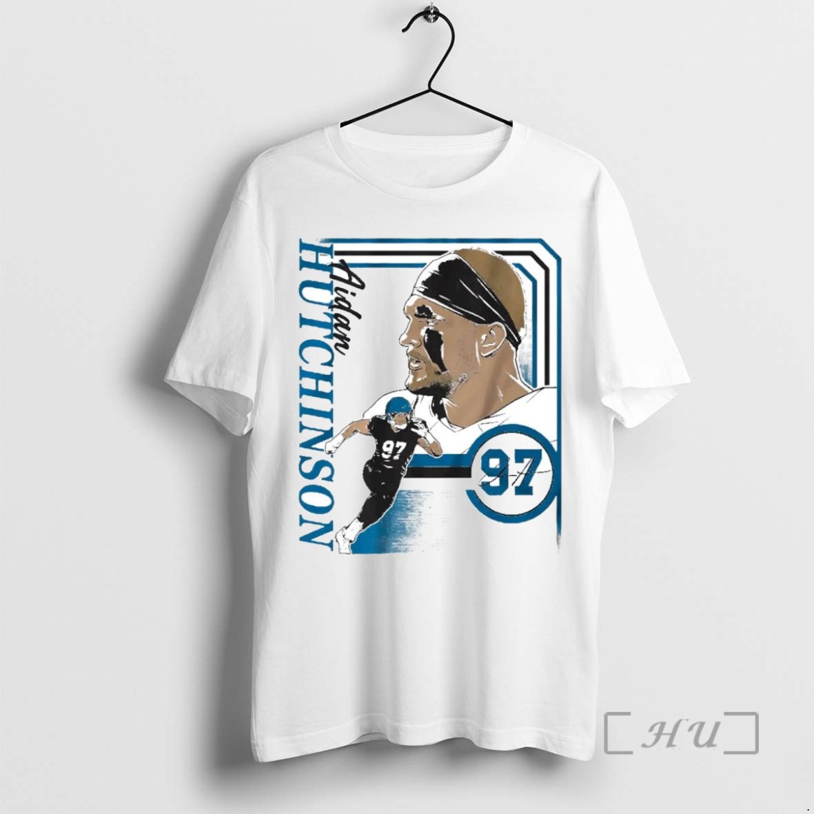 Limited Edition Aidan Hutchinson Collage Frame Signature Tee Shirt Sweater Hoodie