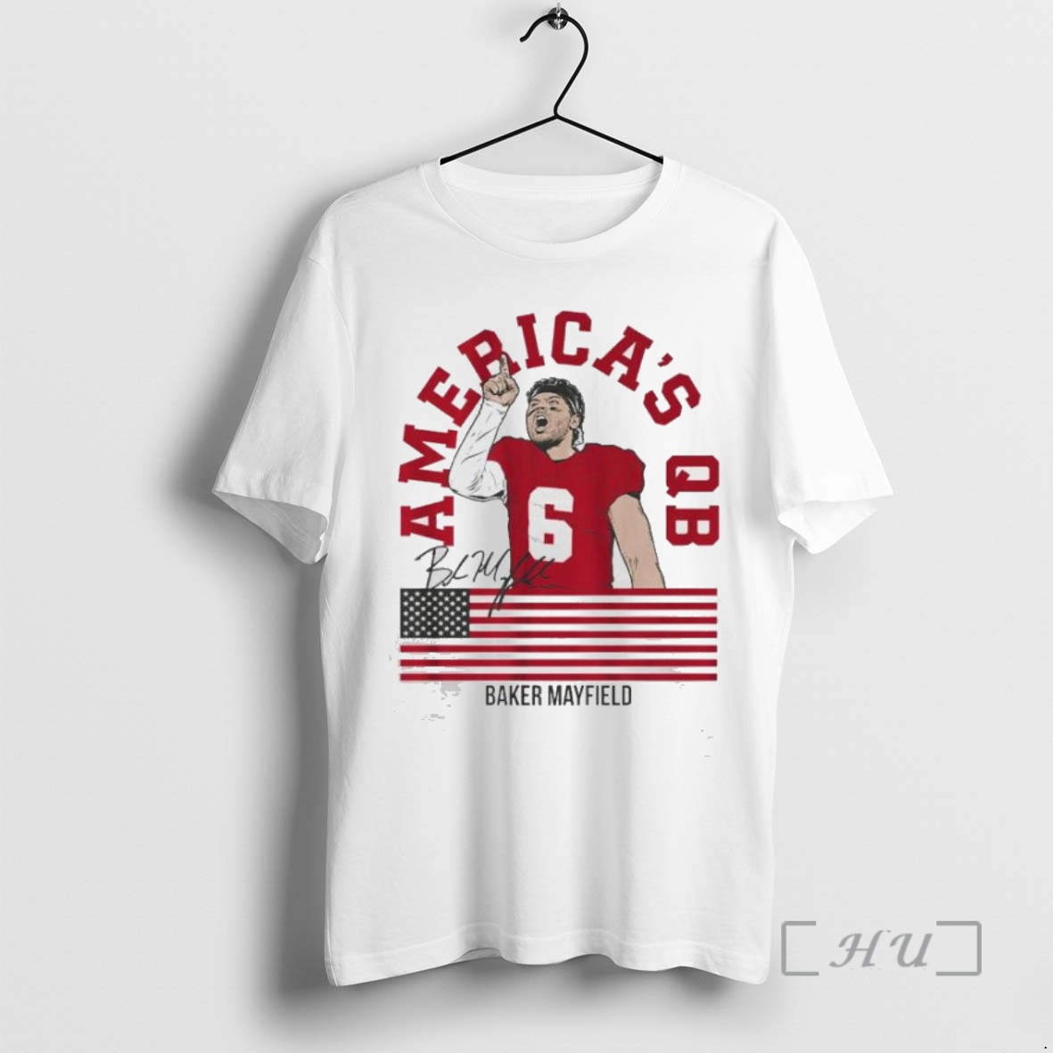 Limited Edition Baker Mayfield Americas Qb American Flag Tee Shirt Sweater Hoodie