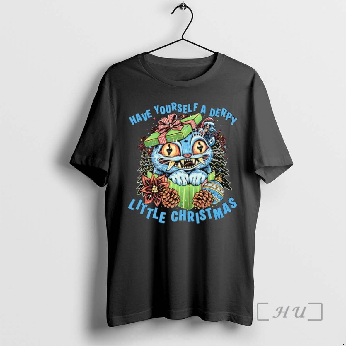 Limited Edition Cat Have Yourself A Derpy Little Christmas Tee Shirt Sweater Hoodie