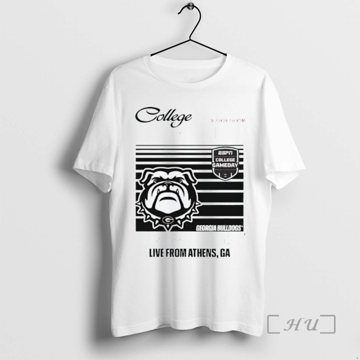 Limited Edition College Gameday Georgia Mascot University Live From Athens Ga Tee Shirt Sweater Hoodie
