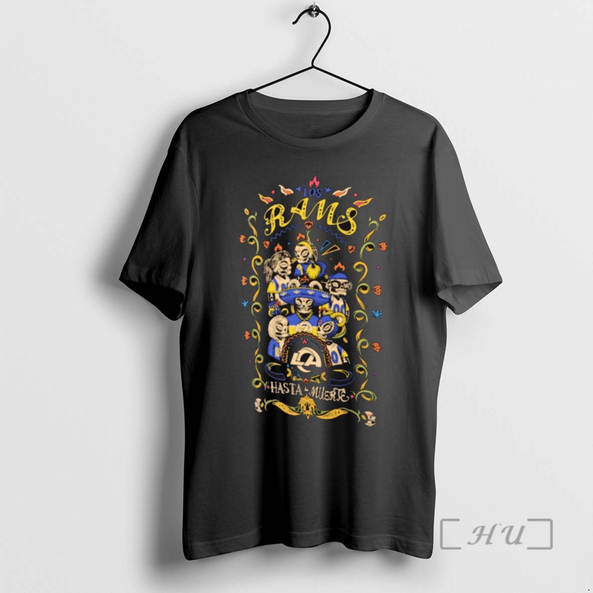 Limited Edition Los Angeles Rams 2025 Nfl Hasta La Muerte Fanart Tee Shirt Sweater Hoodie
