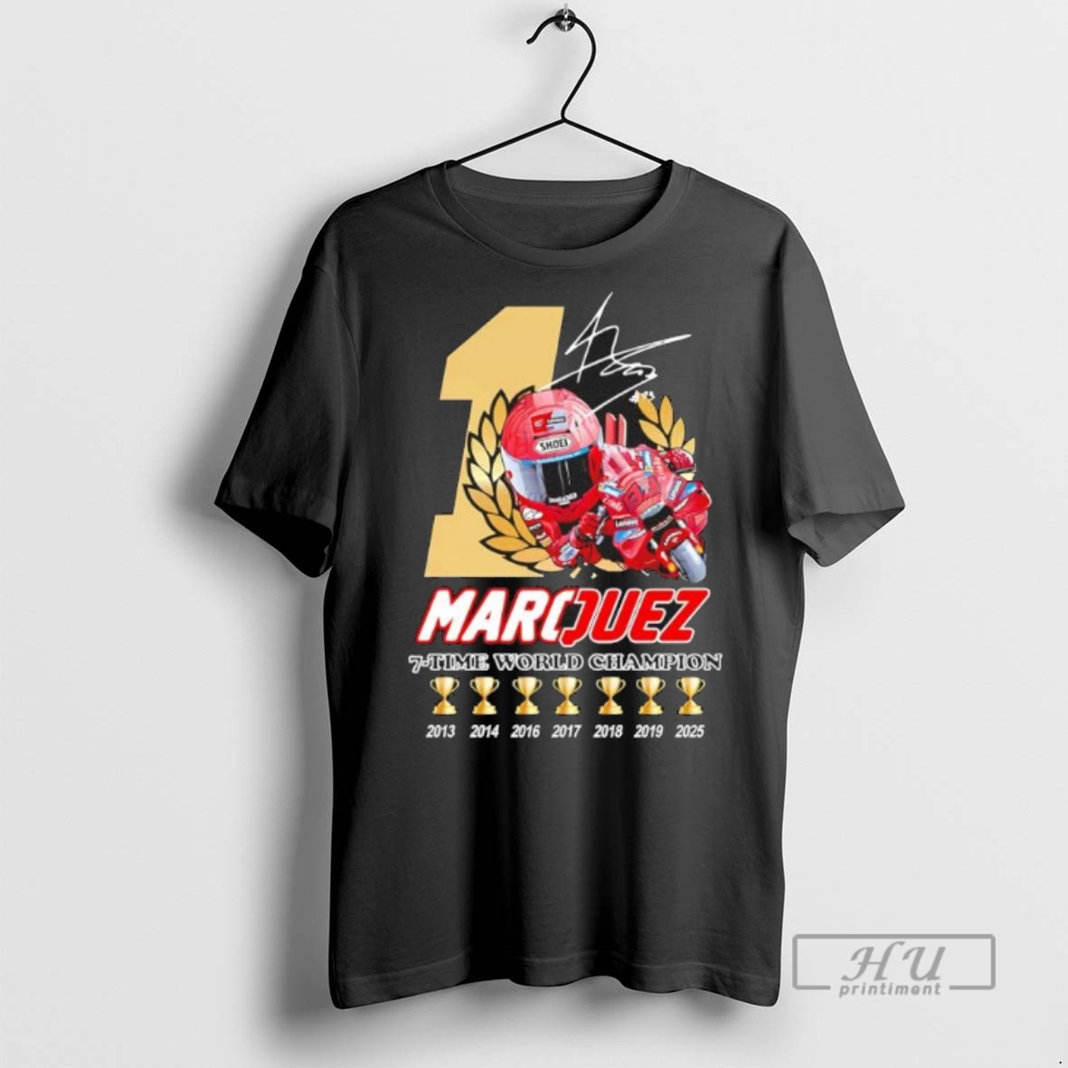 Limited Edition Marc Marquez 7 Time World Champions Signature Graphic Tee Shirt Sweatshirt Hoodies