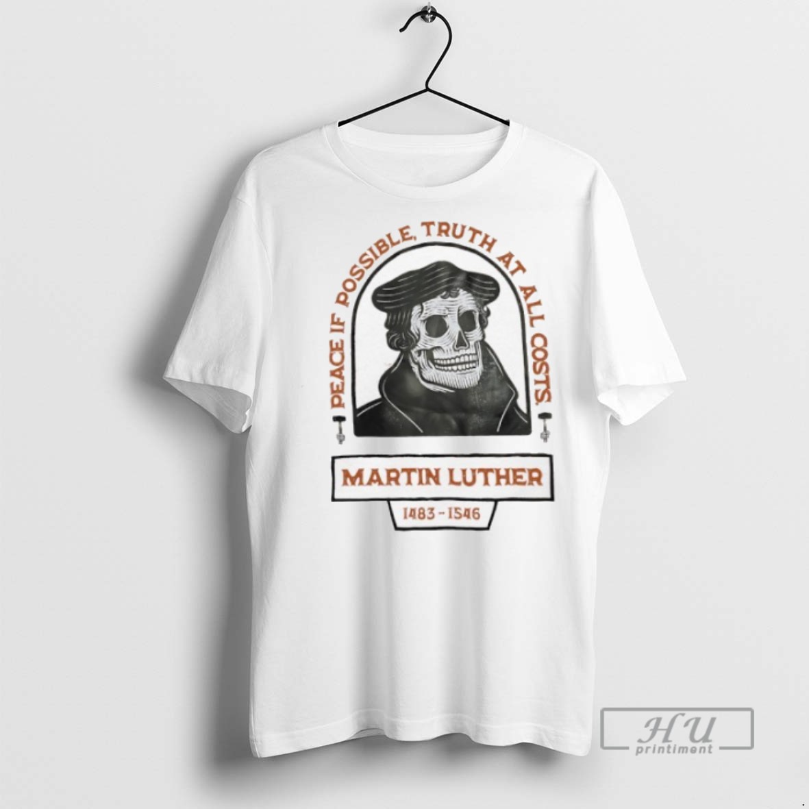 Limited Edition Martin Luther Skull Peace If Possible Truth At All Costs Graphic Tee Shirt Sweatshirt Hoodies