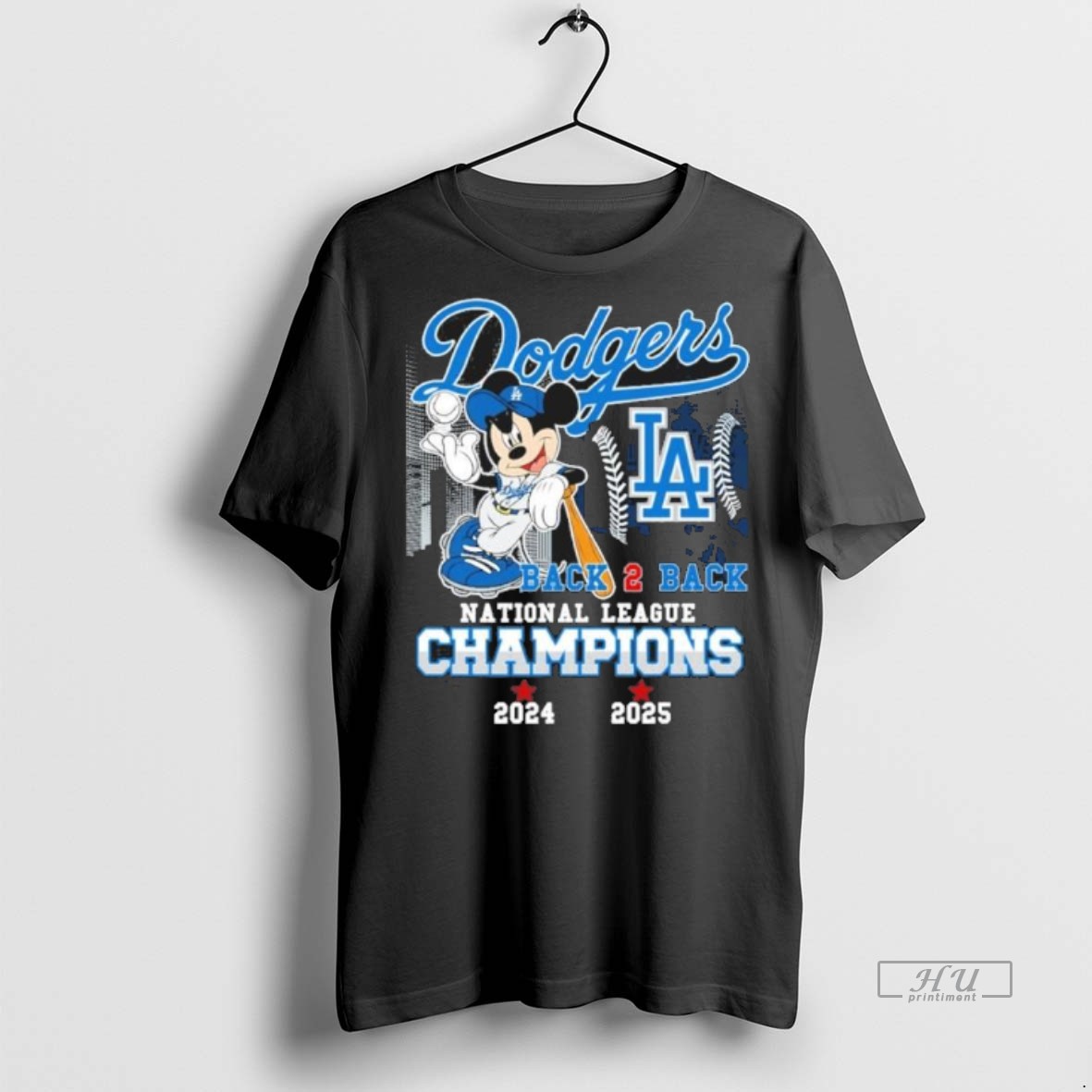 Limited Edition Mickey Mouse X Los Angeles Dodgers Back 2 Back National League Champions Tee Shirt Sweater Hoodie