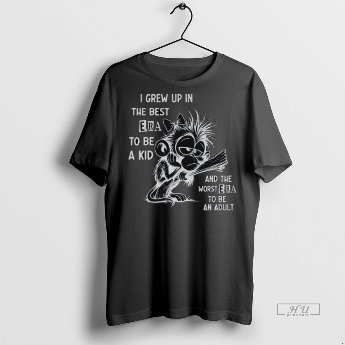 Limited Edition Monkey I Grew Up In The Best Era To Be A Kid And The Worst Era To Be An Adult Tee Shirt Sweater Hoodie