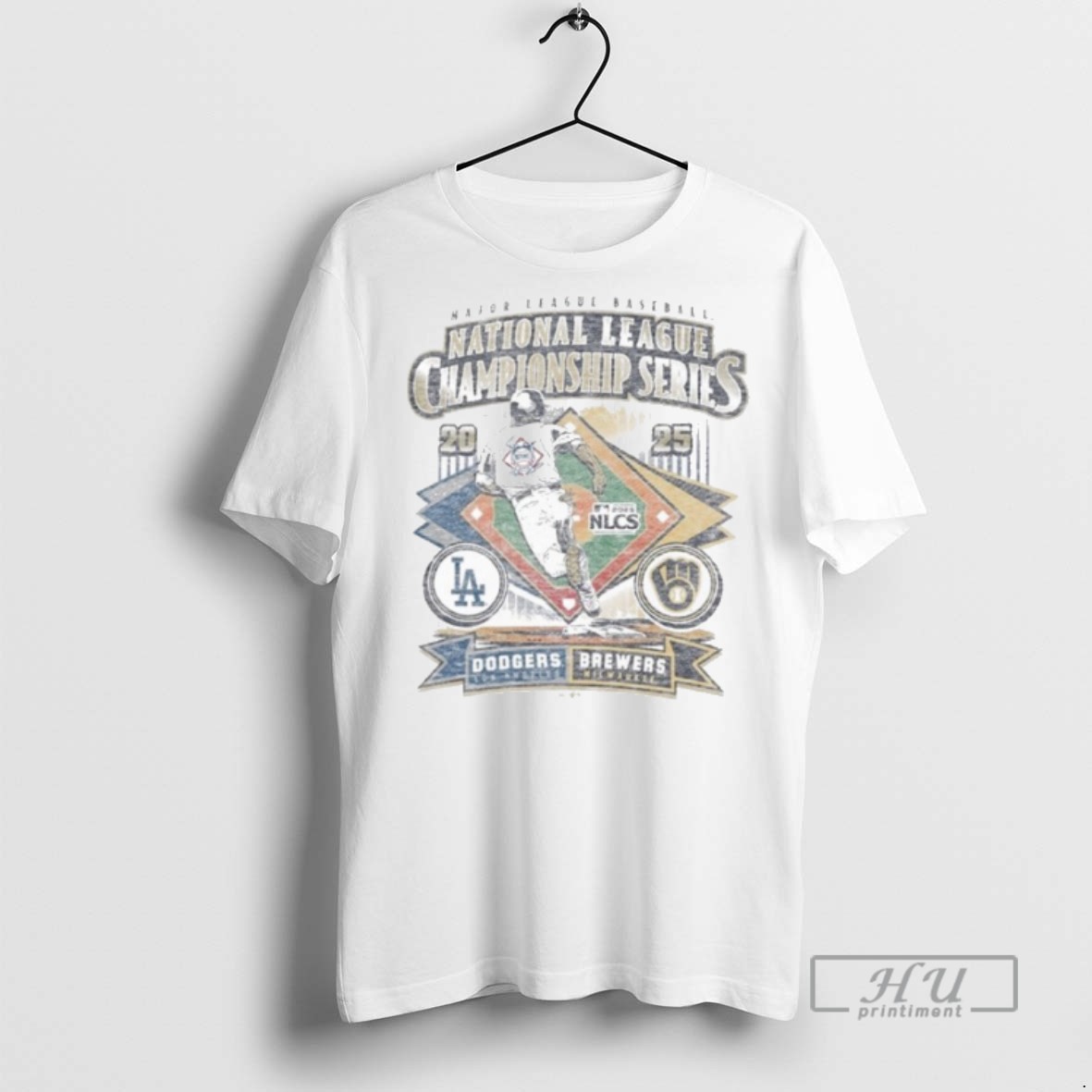 Limited Edition Nlcs Match Up Dueling 2025 Brewers Vs Dodgers Graphic Tee Shirt Sweatshirt Hoodies 1